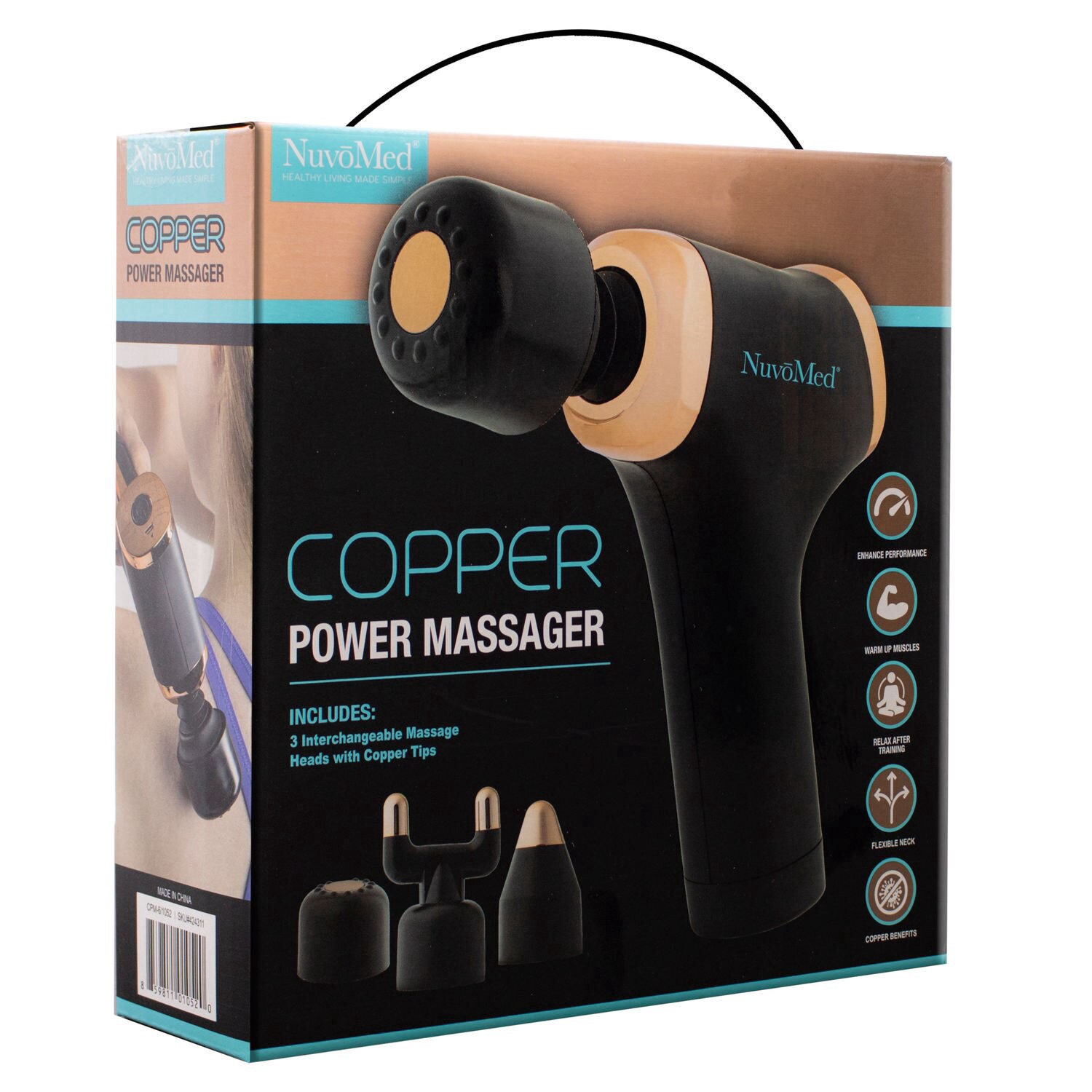 slide 3 of 4, NuvoMed Copper Power Massager, 1 ct