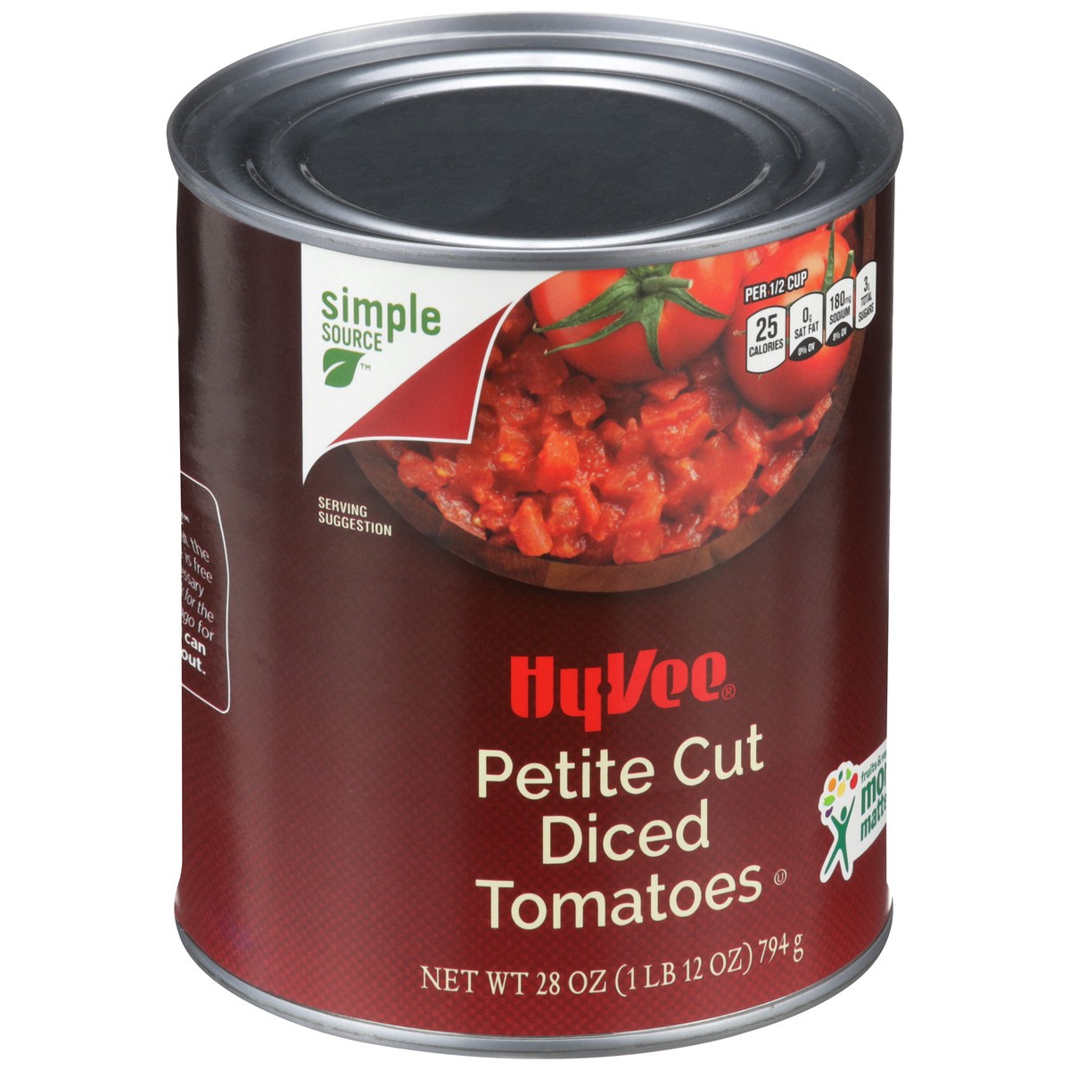slide 6 of 8, Hy-vee Petite Cut Diced Tomatoes, 28 oz