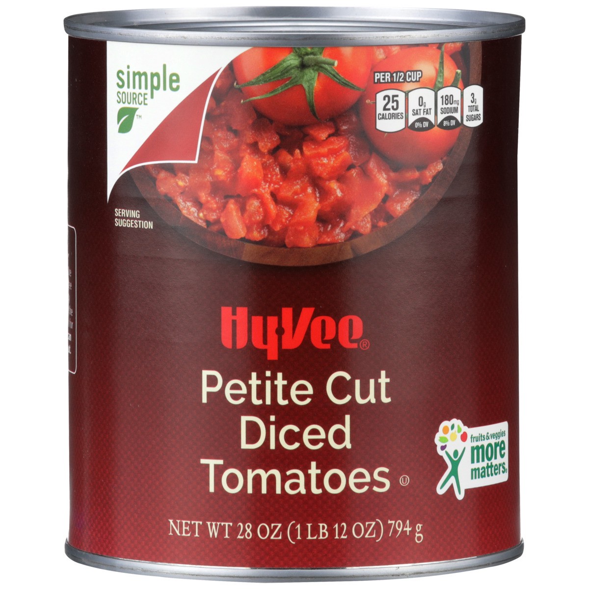 slide 2 of 8, Hy-vee Petite Cut Diced Tomatoes, 28 oz