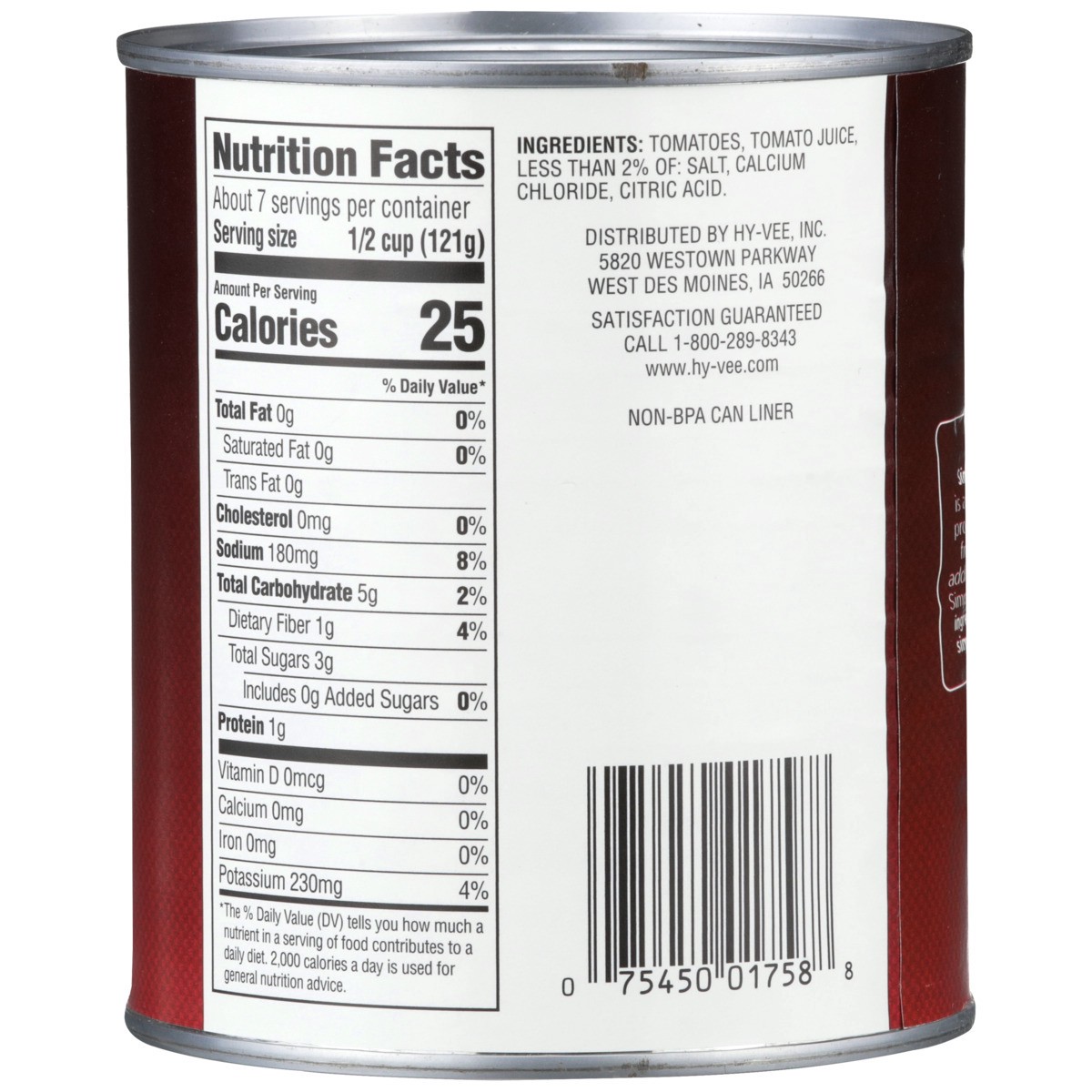 slide 7 of 8, Hy-vee Petite Cut Diced Tomatoes, 28 oz