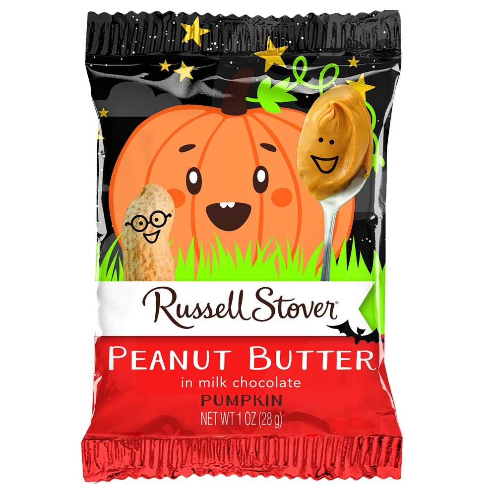 slide 1 of 1, Russell Stover Halloween Milk Chocolate Peanut Butter Pumpkin, 1 oz