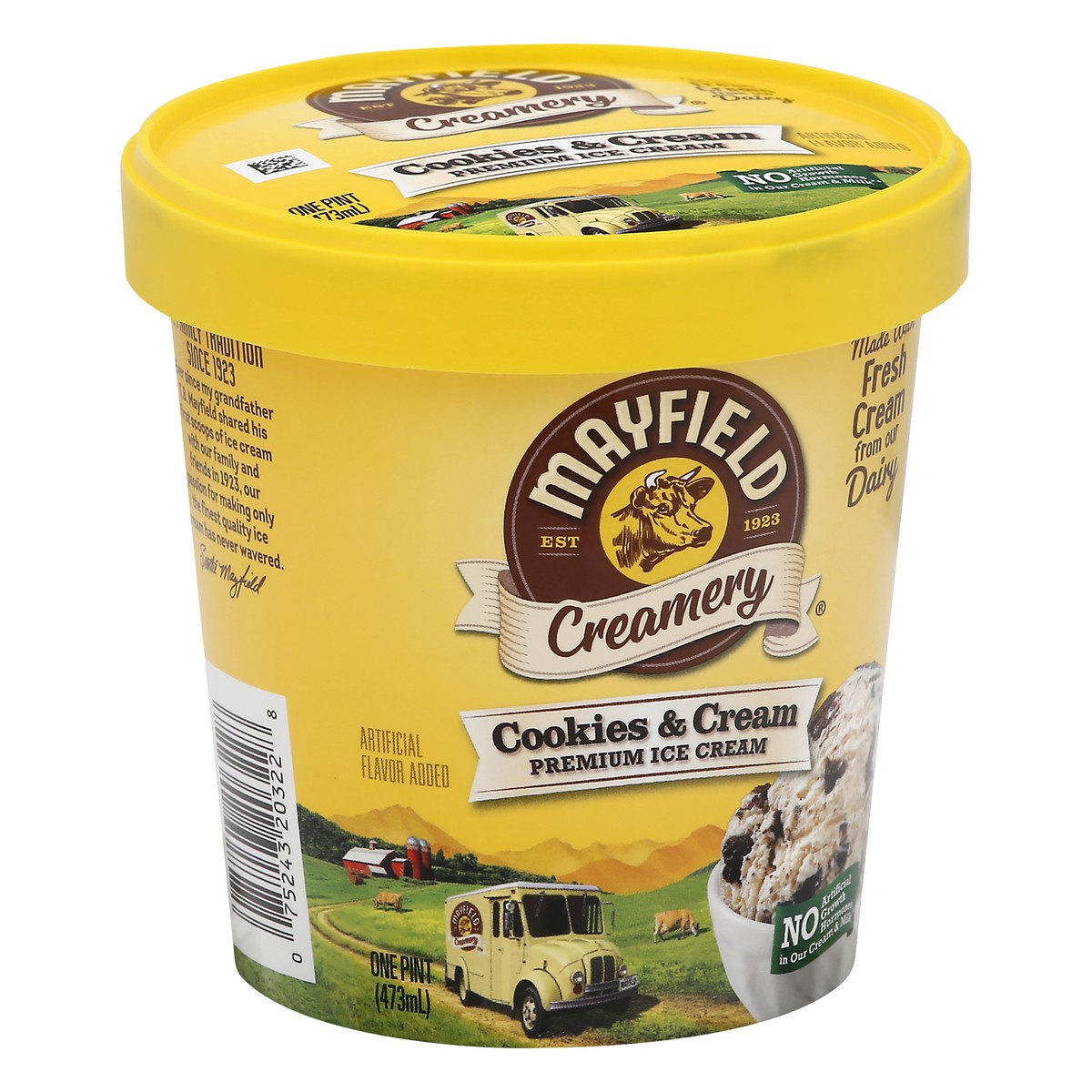 slide 9 of 13, Mayfield Creamery Cookies & Cream Premium Ice Cream 1 pt, 1 pint