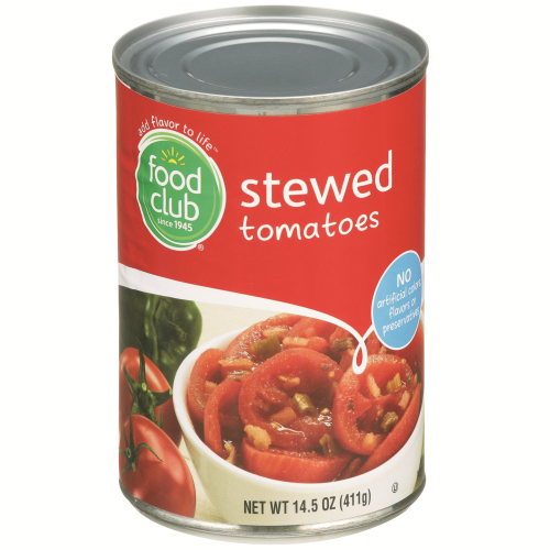slide 1 of 1, Food Club Stewed Tomatoes With Onions, Celery & Green Peppers, 14.5 oz