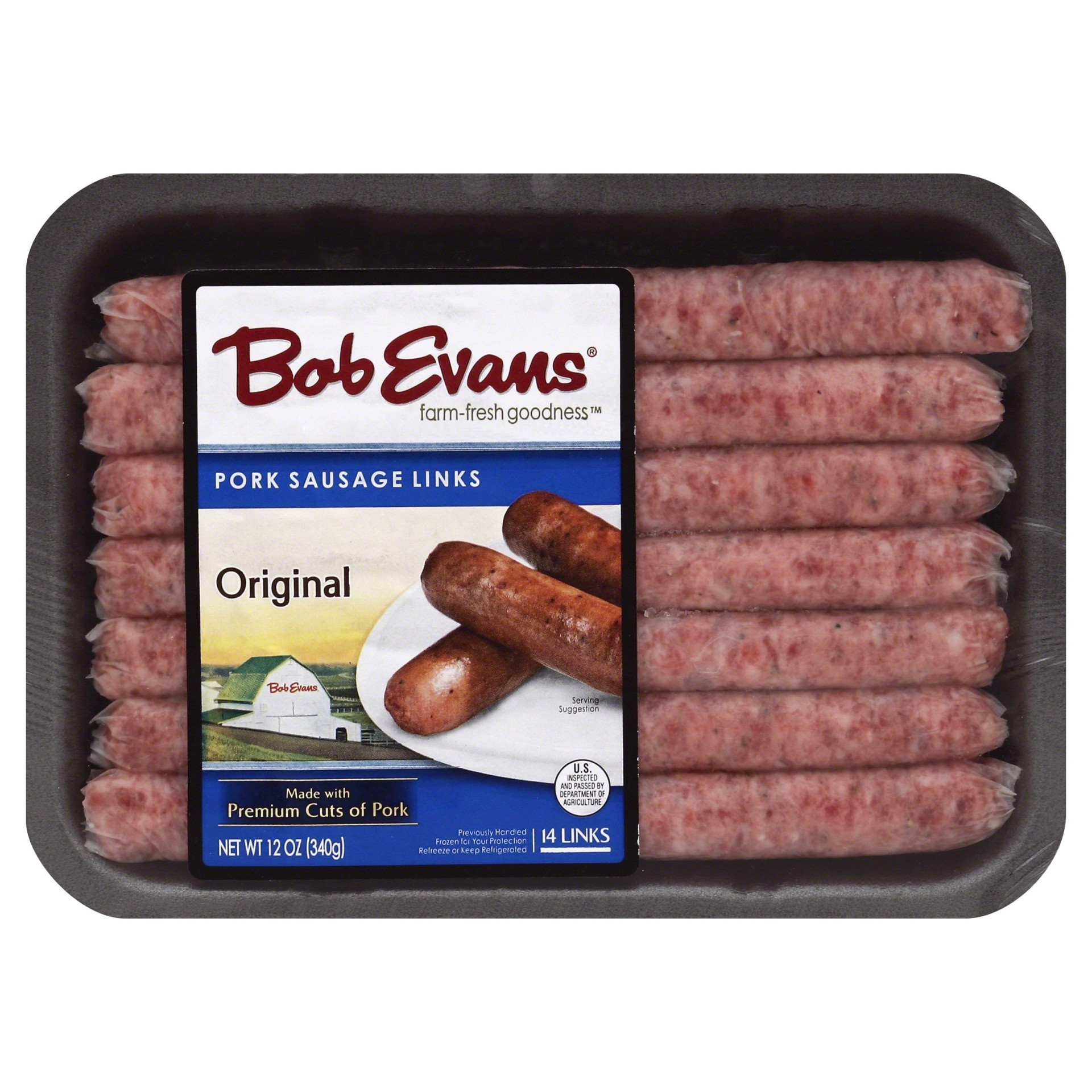slide 1 of 9, Bob Evans Farm-Fresh Goodness Original Pork Sausage Links 14 ea, 12 oz