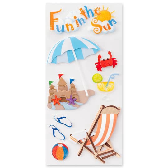 slide 1 of 1, Fun In The Sun Dimensional Stickers By Recollections, 8.5 in x 3 in