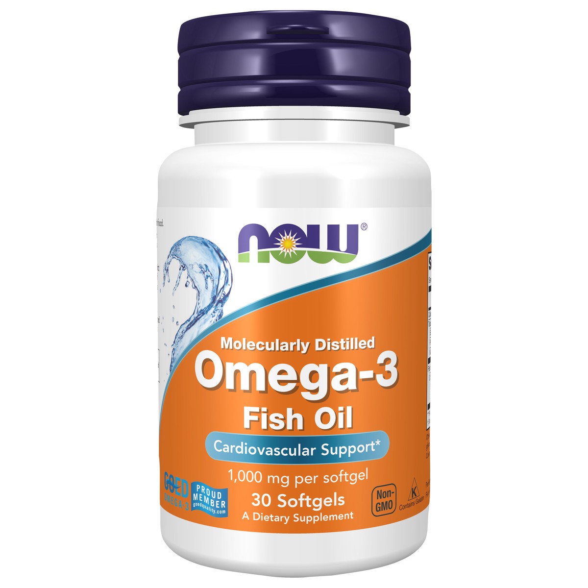 slide 1 of 4, NOW Omega-3 Fish Oil, Molecularly Distilled - 30 Softgels, 30 ct