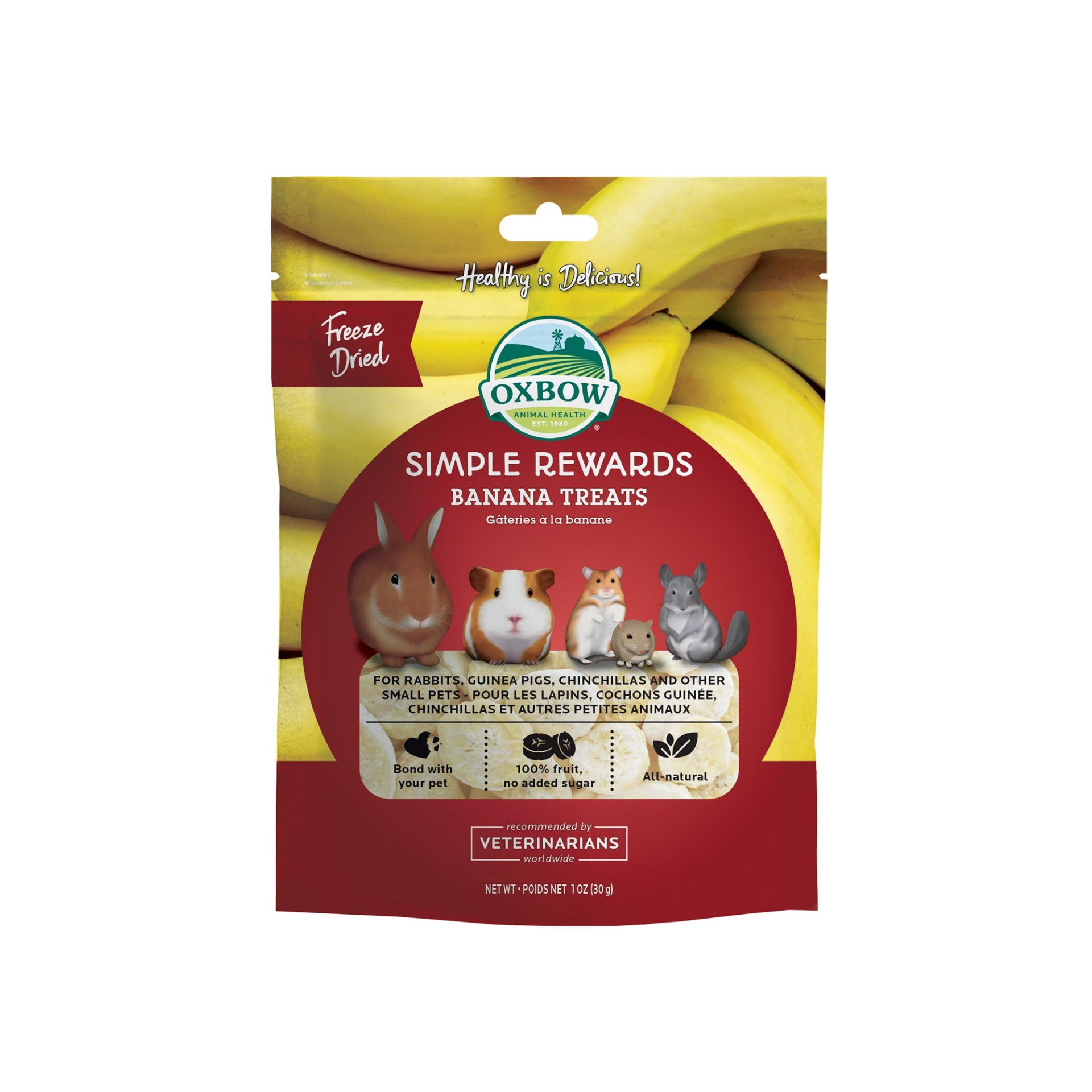 slide 1 of 1, Oxbow Simple Rewards Banana Treat, 1 oz