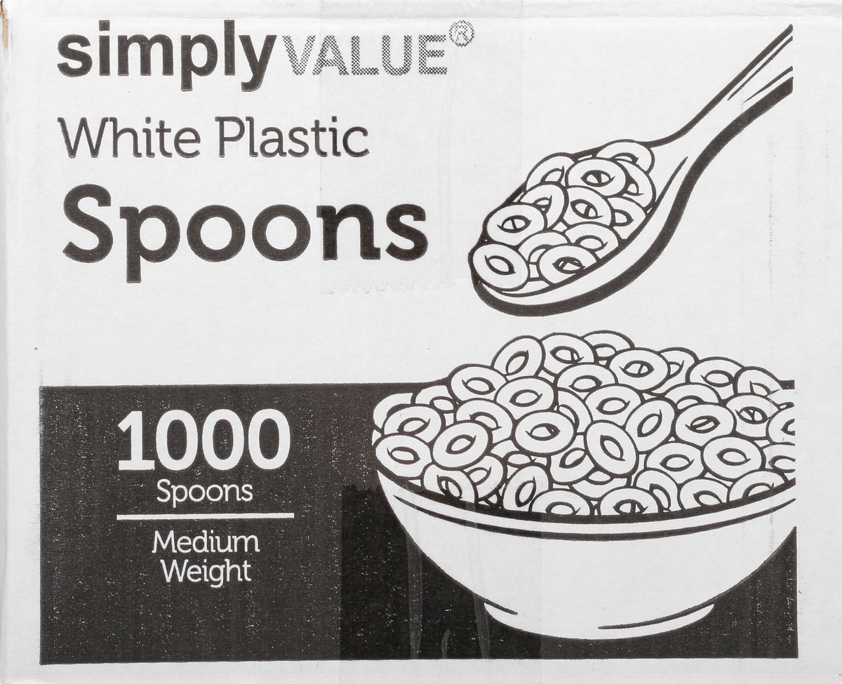 slide 3 of 11, Simply Value Medium Weight Plastic Spoons, 1000 ct