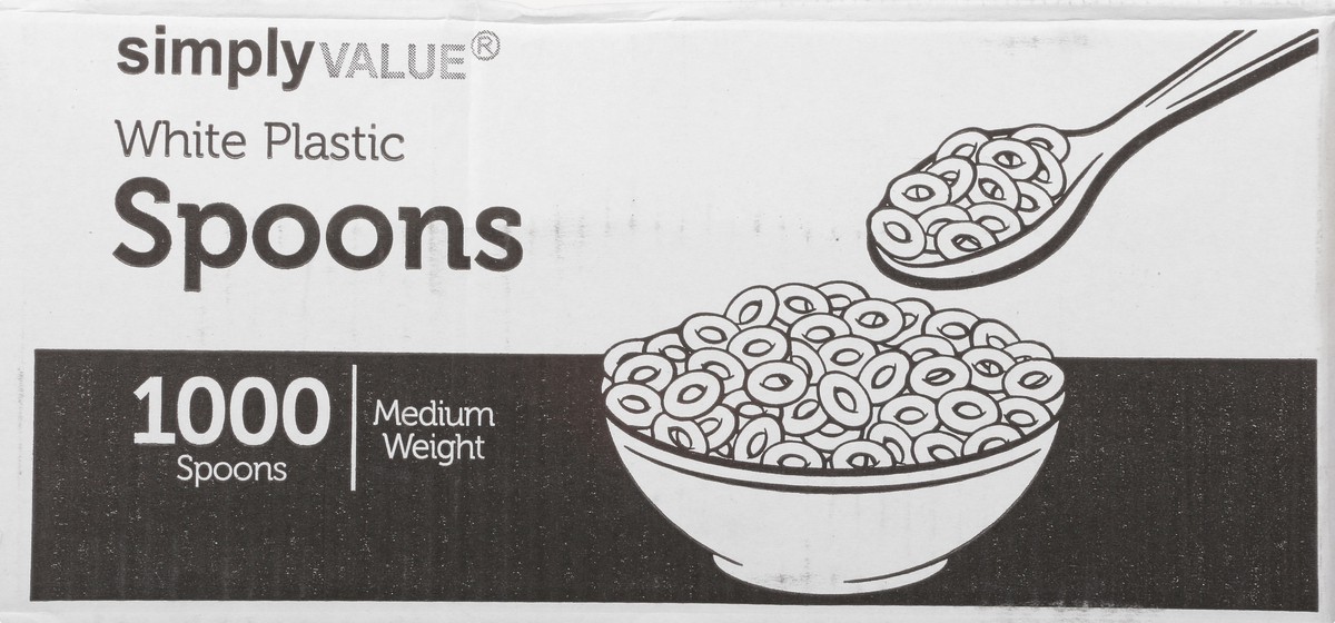 slide 6 of 11, Simply Value Medium Weight Plastic Spoons, 1000 ct