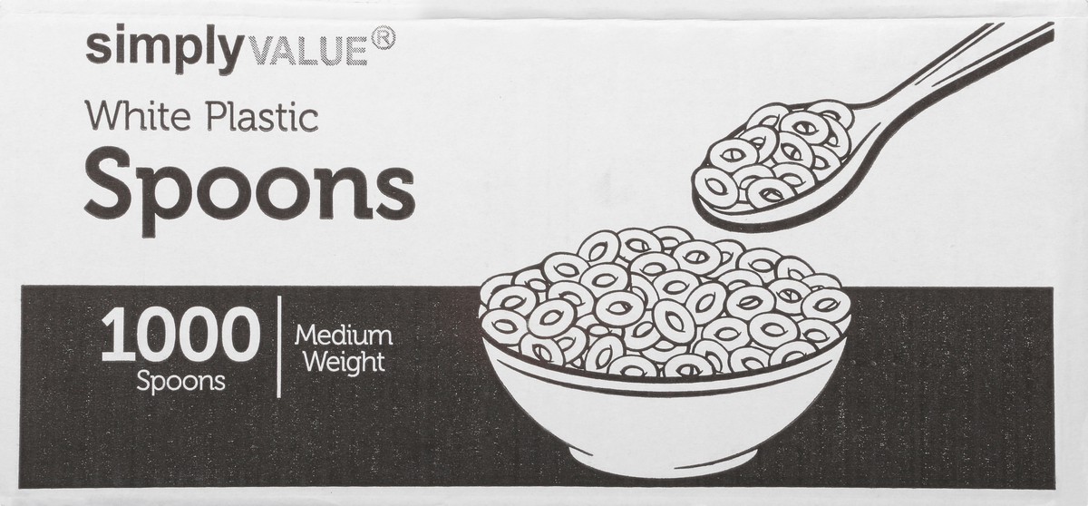 slide 11 of 11, Simply Value Medium Weight Plastic Spoons, 1000 ct