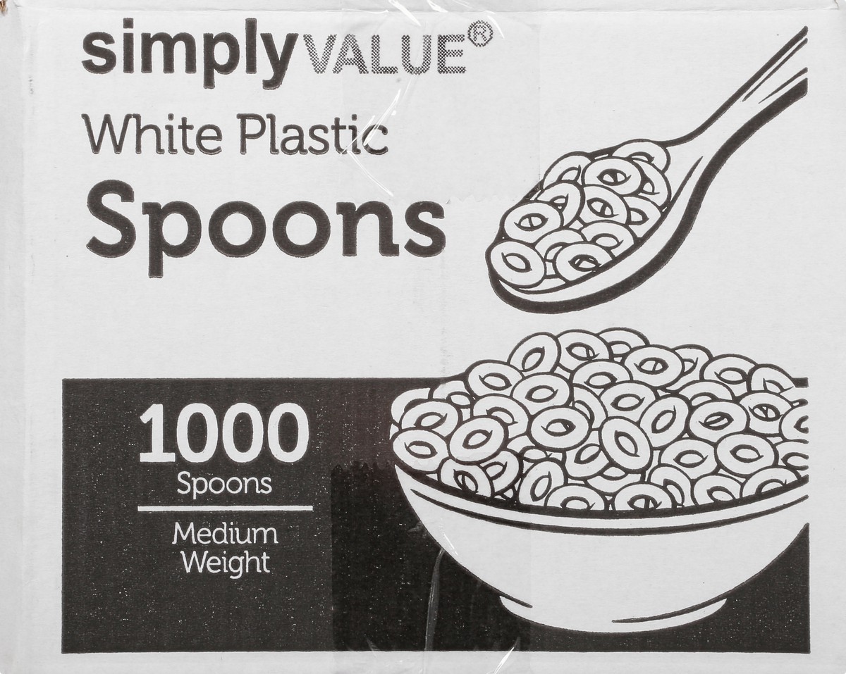 slide 2 of 11, Simply Value Medium Weight Plastic Spoons, 1000 ct