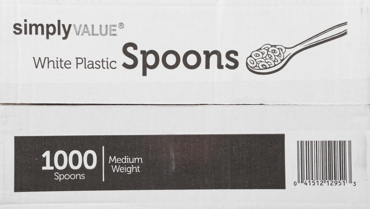 slide 4 of 11, Simply Value Medium Weight Plastic Spoons, 1000 ct