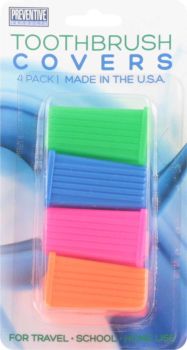 slide 3 of 9, Preventive Products Toothbrush Covers 4 Pack 4 ea, 4 ct