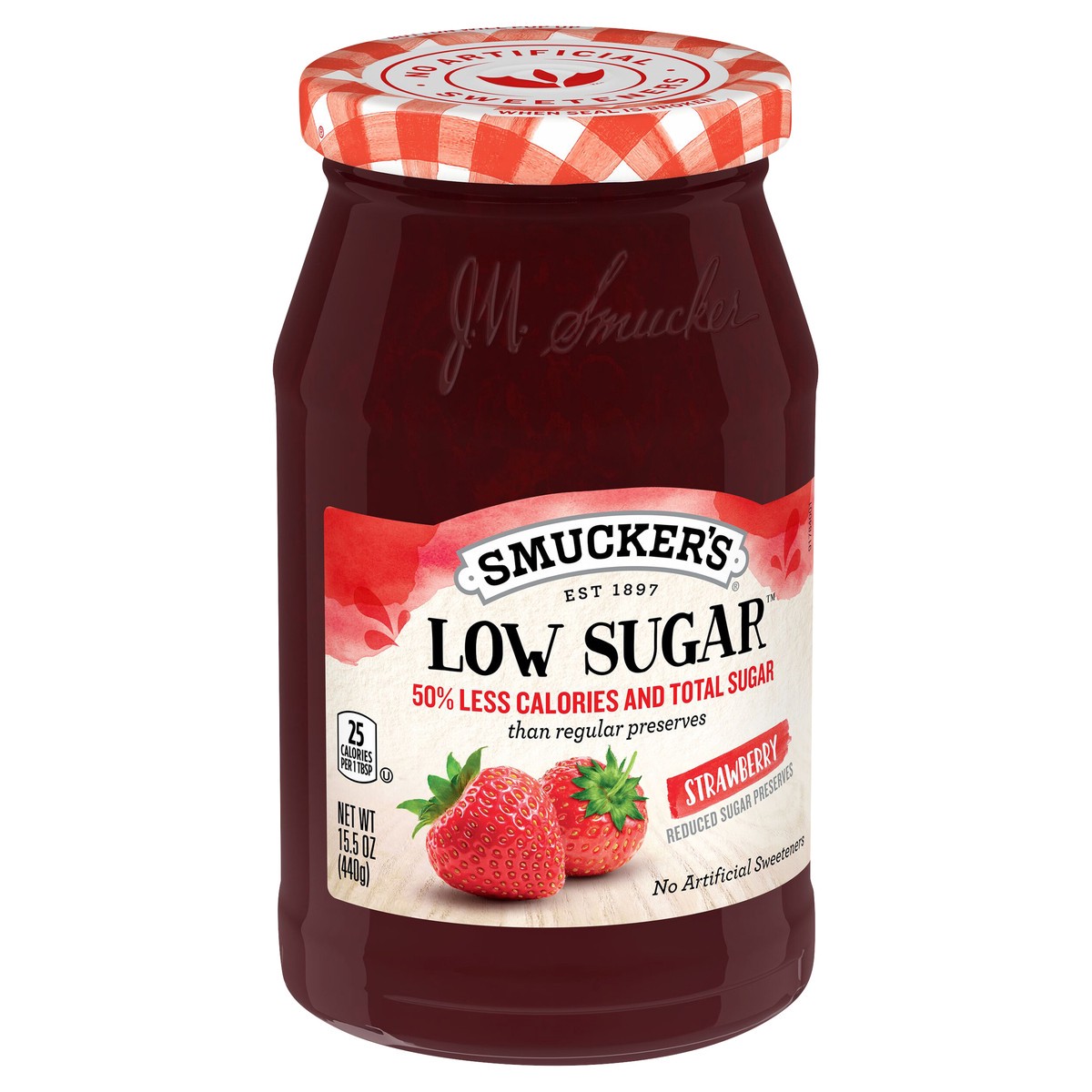 slide 2 of 8, Smucker's Low Sugar Strawberry Preserves - 15.5oz, 15.5 oz
