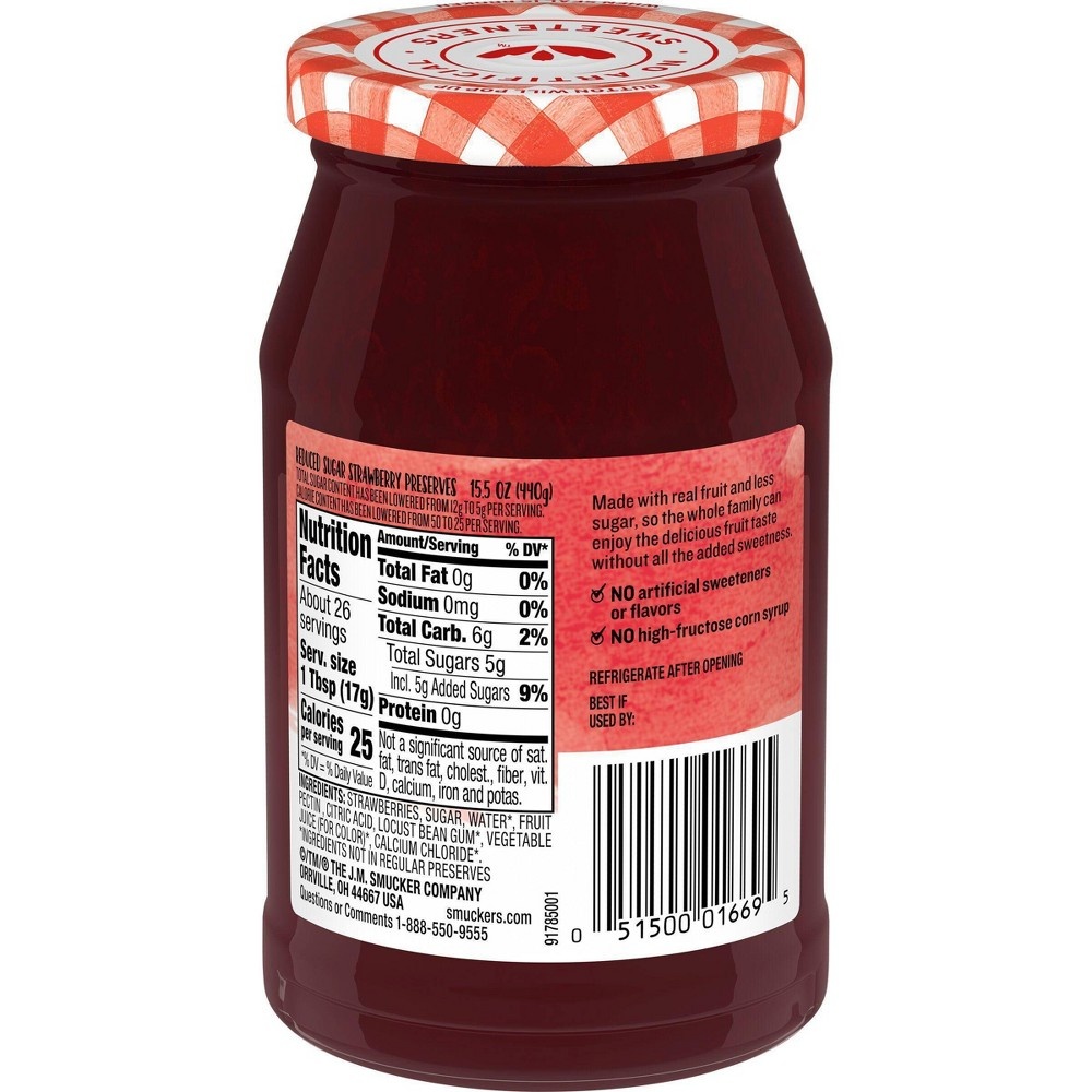 Smucker's Low Sugar Strawberry Preserves 15.5 Oz | Shipt