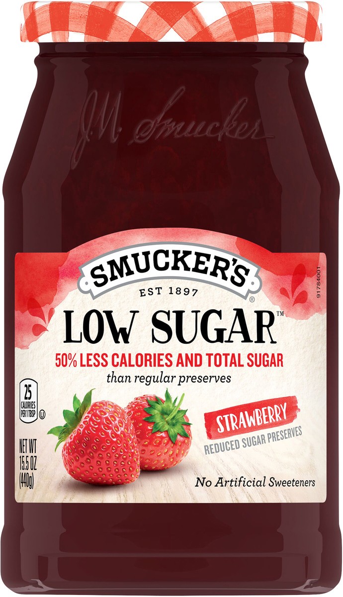 slide 5 of 8, Smucker's Low Sugar Strawberry Preserves - 15.5oz, 15.5 oz