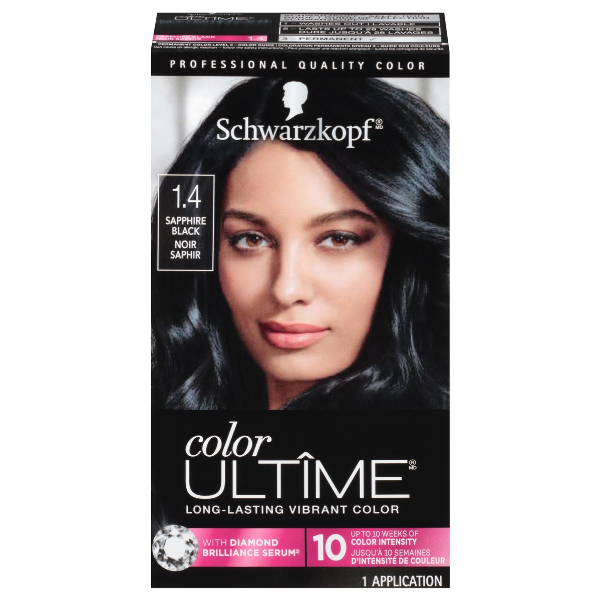 slide 1 of 17, Schwarzkopf Color Ultime Permanent Hair Color Cream, 1.4 Sapphire Black, 1 ct