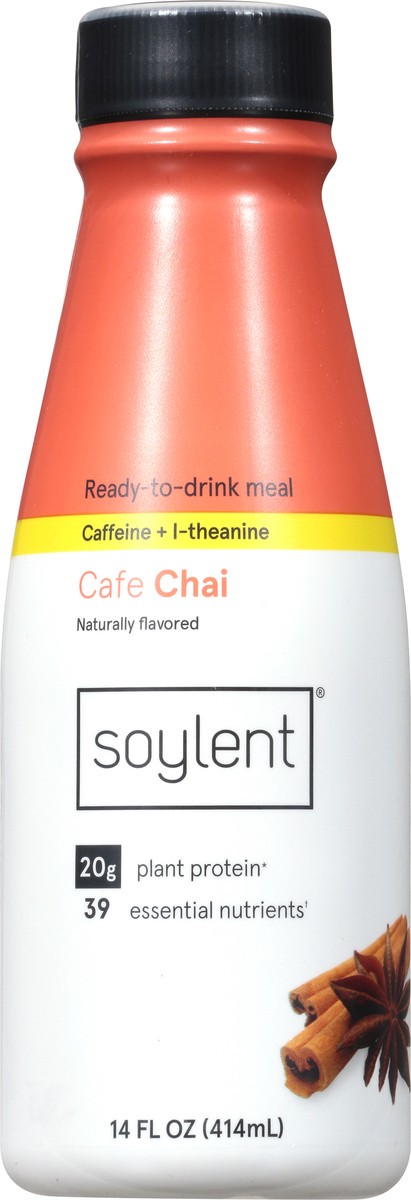 slide 8 of 9, Soylent Caffeine + L-Theanine Cafe Chai Ready-To-Drink Meal - 14 fl oz, 14 oz