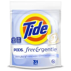 Tide PODS Free & Gentle Laundry Detergent Soap Pacs, 31 Count, Tide PODS Laundry Detergent, Laundry Detergent Pacs, Laundry PODS Detergent