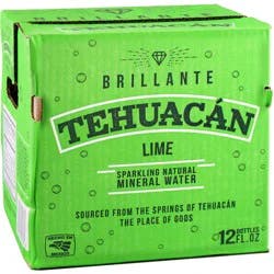 Tehuacán Lime Sparkling Mineral Water 12 pk Glass Bottles