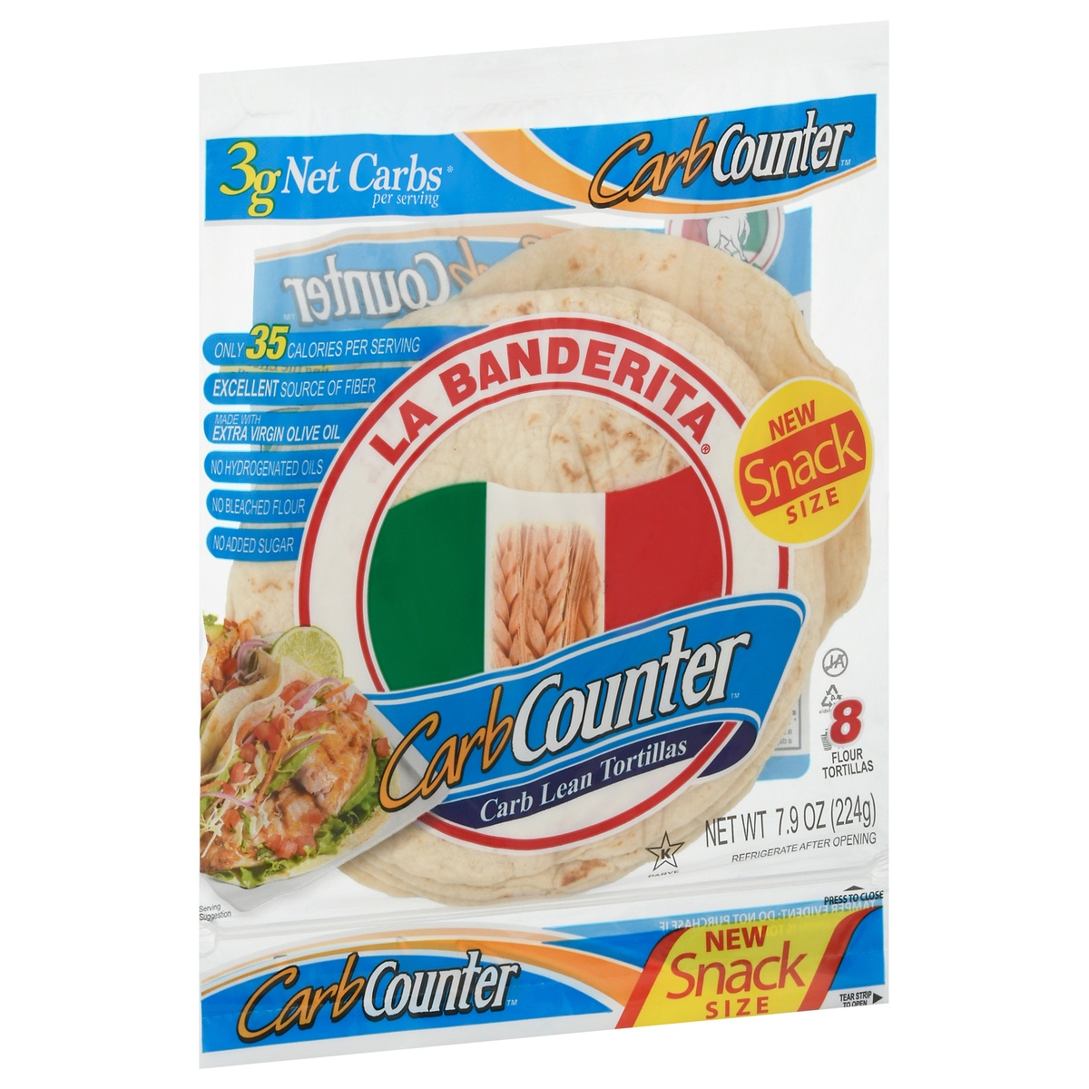 slide 2 of 11, La Banderita Carb Counter Snack Size Tortillas, 7.9 oz