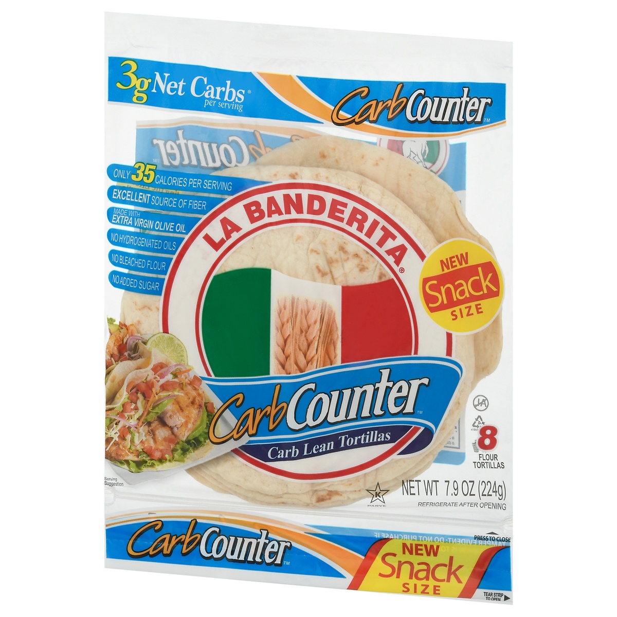 slide 3 of 11, La Banderita Carb Counter Snack Size Tortillas, 7.9 oz