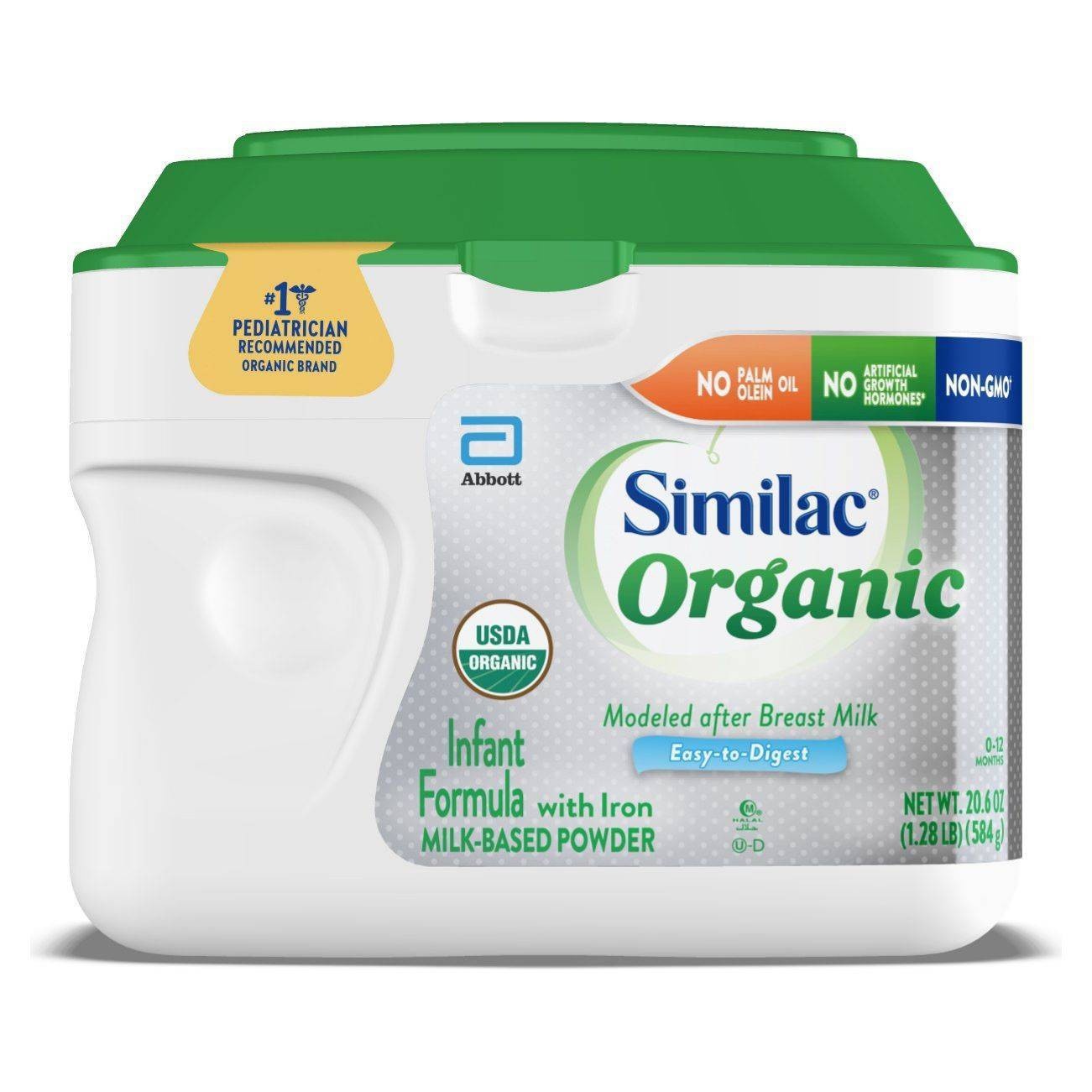 slide 1 of 7, Similac Organic Non-GMO Powder Infant Formula, 1.45 lb