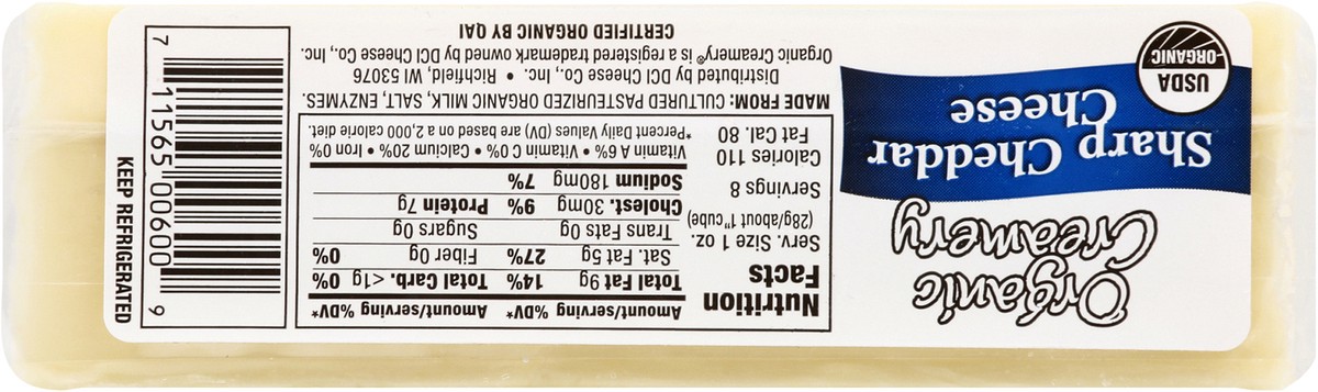 slide 7 of 8, Organic Creamery Cheese 8 oz, 8 oz