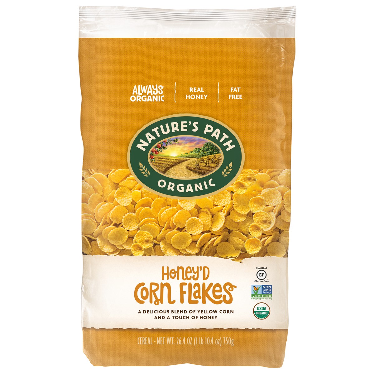 slide 6 of 6, Nature's Path Organic Honey'd Corn Flakes Cereal 26.4 oz, 26.4 oz