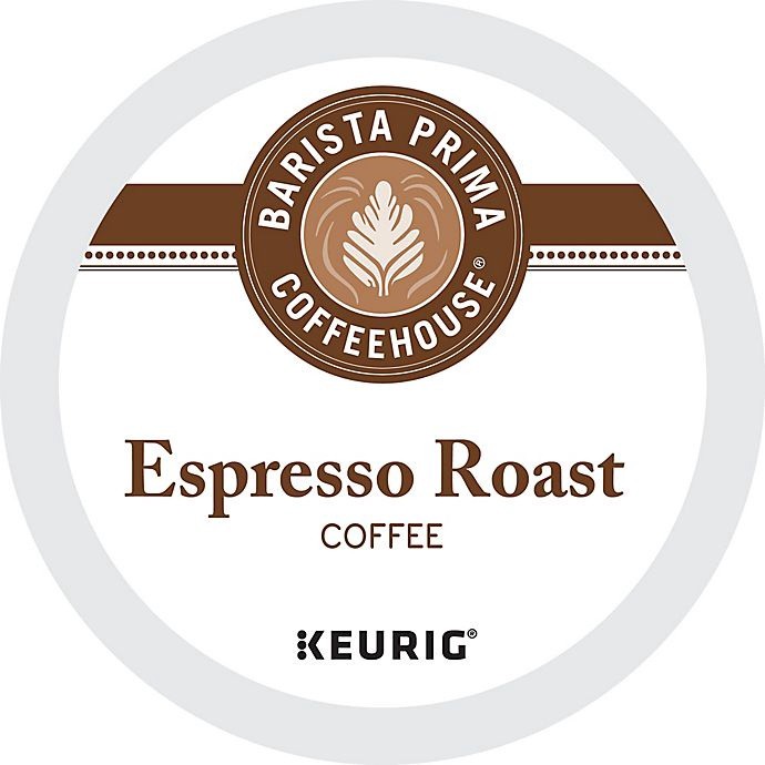 slide 1 of 7, Barista Prima Coffeehouse Espresso Roast Coffee Keurig K-Cup Pods, 18 ct