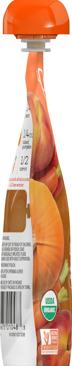 slide 2 of 7, Plum Organics Organic Peach, Pumpkin, Carrot & Cinnamon Baby Food Stage 2 3.5 oz, 3.5 oz