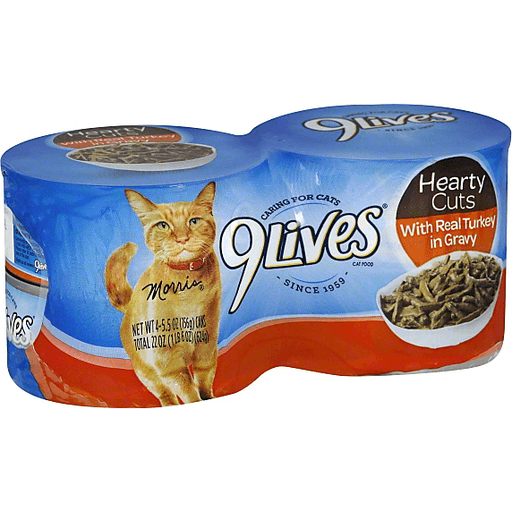 slide 2 of 3, 9Lives Hearty Cuts with Real Turkey in Gravy, 4 ct; 5.5 oz