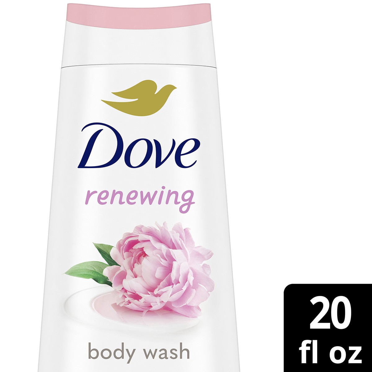 slide 1 of 3, Dove Body Wash Renewing Peony and Rose Oil, 20 oz, 20 oz