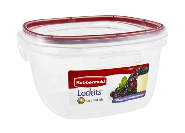 slide 1 of 1, Rubbermaid Container - Lock-its Easy Find Lids, 14 cup