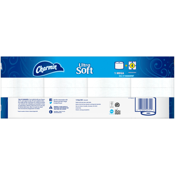 slide 3 of 10, Charmin Ultra Soft Mega Rolls, 16 ct