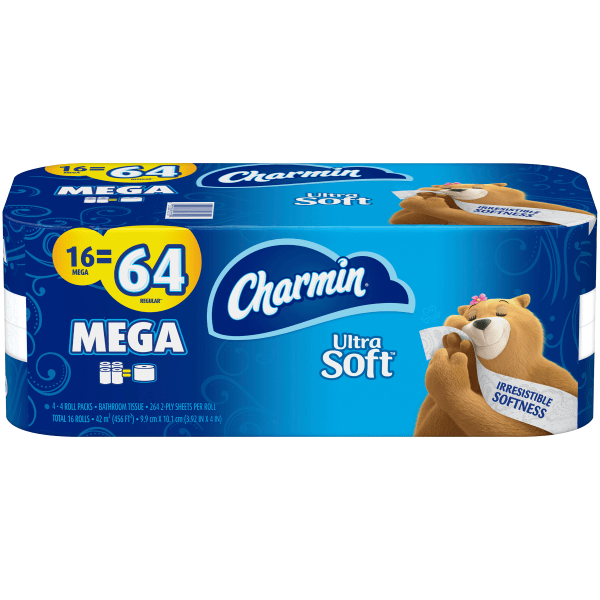 slide 4 of 10, Charmin Ultra Soft Mega Rolls, 16 ct