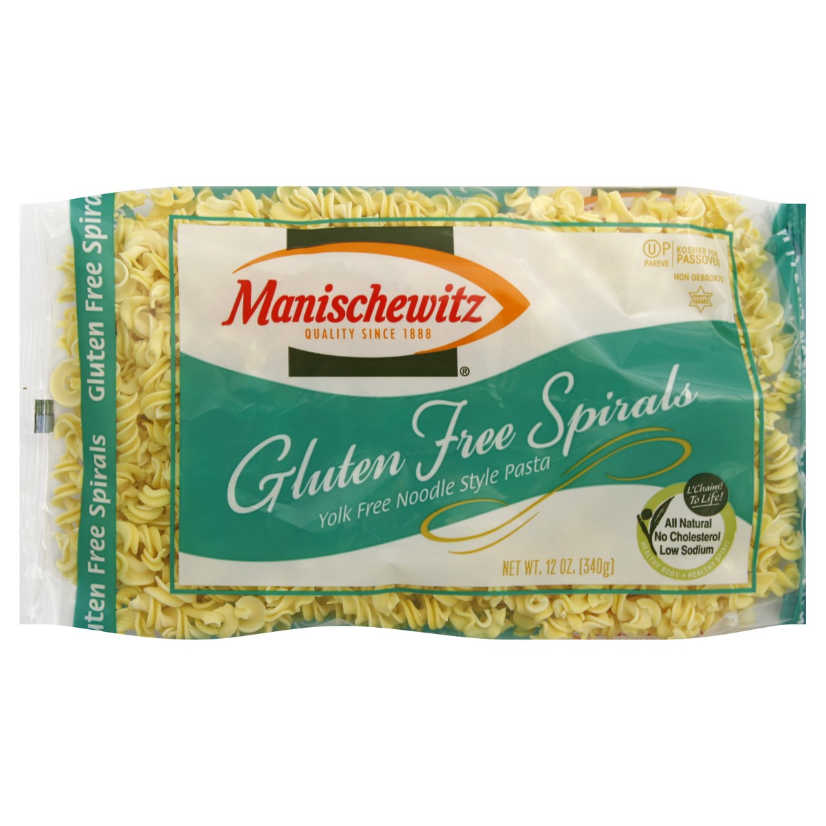 slide 5 of 5, Manischewitz Gluten Free Gold Spiral Egg Noodles, 12 oz