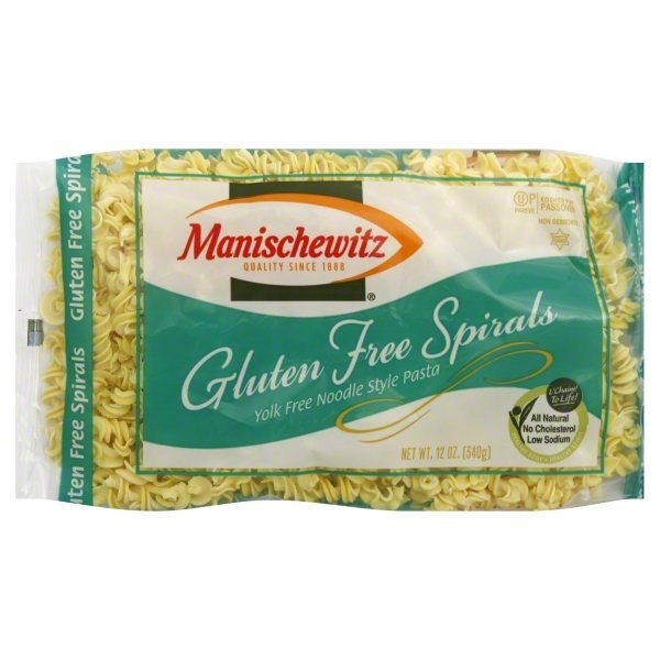 slide 1 of 1, Manischewitz Gluten Free Gold Spiral Egg Noodles, 12 oz