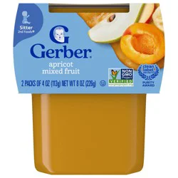 Gerber Stage 2 Baby Food, Apricot Mixed Fruit Puree - 8 fl oz