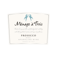 slide 4 of 16, Menage a Trois Prosecco Sparkling White Wine, 750mL Wine Bottle, 11% ABV, 750 ml