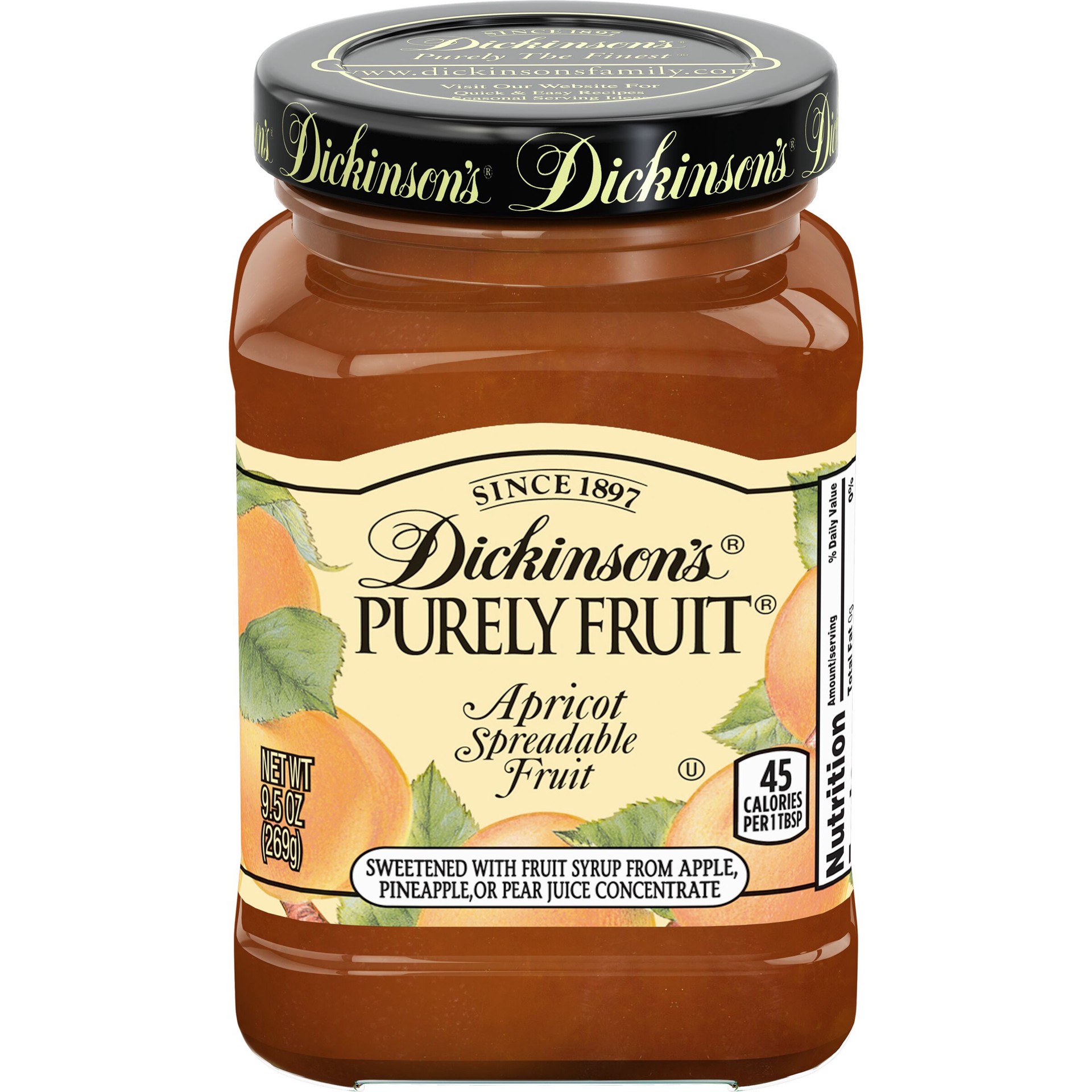 slide 1 of 3, Dickinson's Dickinson Apricot Fruit Spread, 9.5 oz