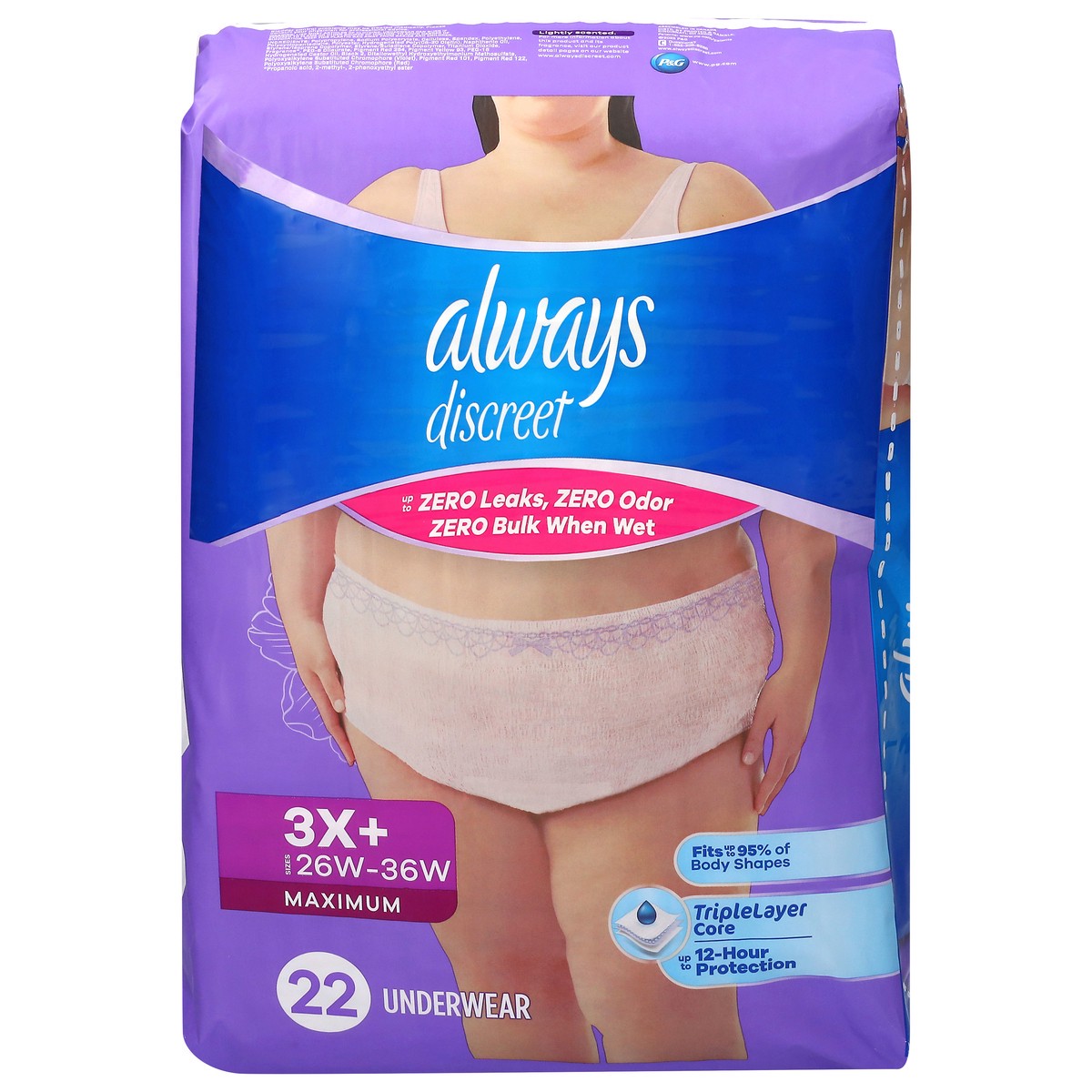 slide 1 of 16, Always Discreet Adult Incontinence Underwear for Women Maximum Absorbency 22 ct, 3X+, 1 ct