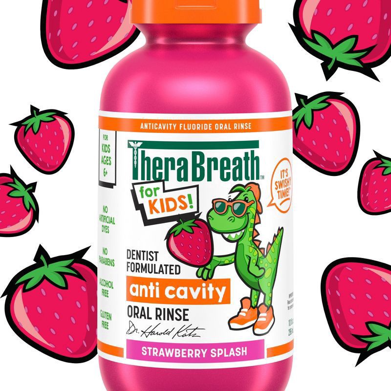 slide 2 of 9, Therabreath Kids Mouthwash Strawberry Splash - 10 fl oz, 10 fl oz