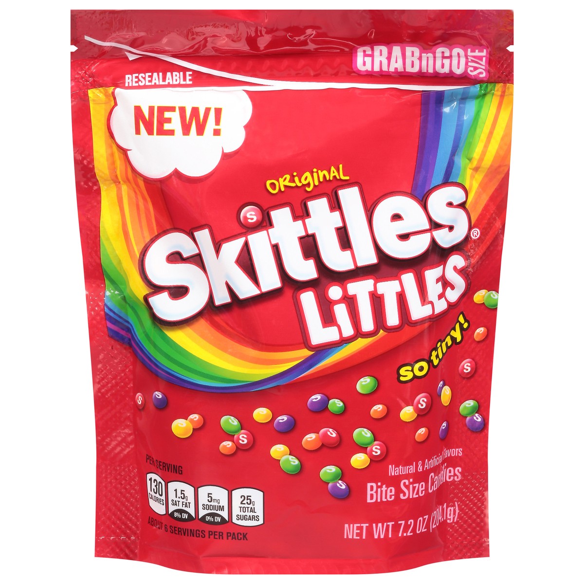slide 1 of 13, Skittles Bite Size Littles Original Candies GrabnGo Size 7.2 oz, 7.2 oz