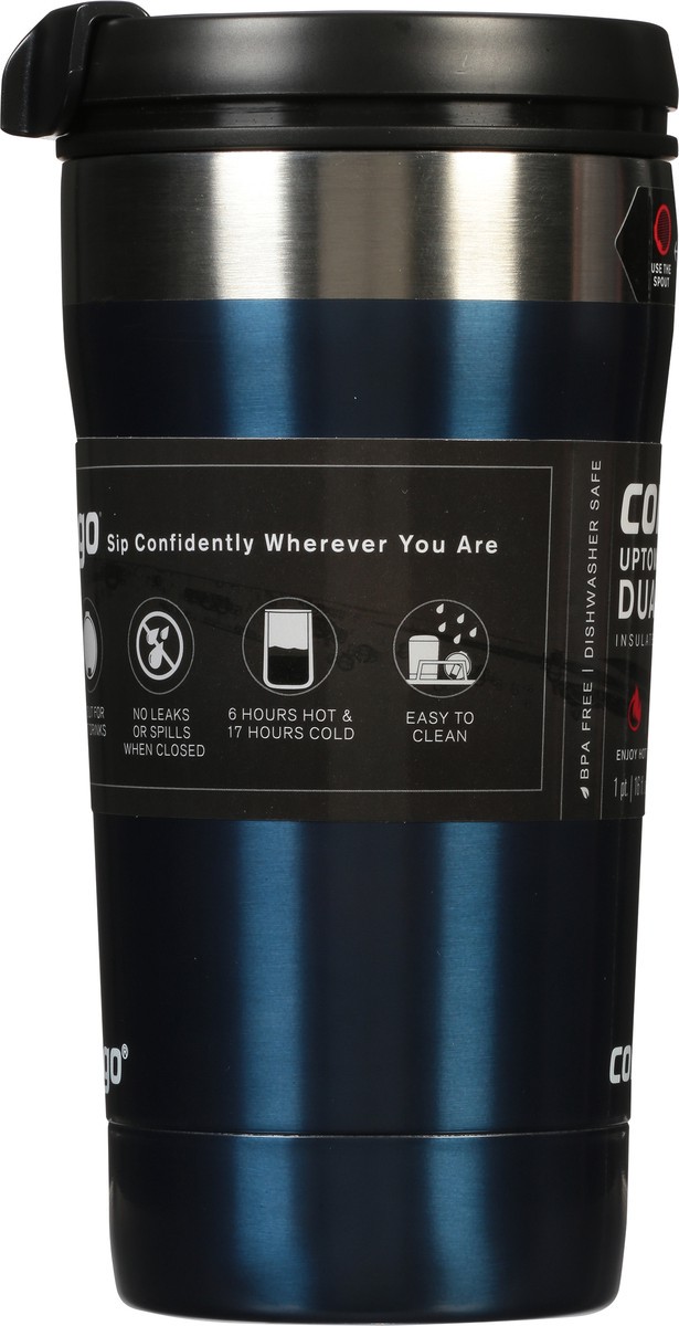 slide 7 of 9, Contigo Uptown Dual-Sip Tumbler Stainless Steel Tumbler Blueberry, 16 oz