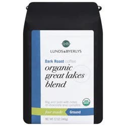 Lunds & Byerlys Organic Dark Roast Ground Great Lakes Blend Coffee 12 oz