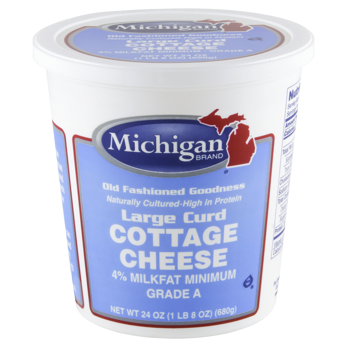 slide 1 of 5, Michigan Brand 4% Milkfat Large Curd Cottage Cheese, 24 oz