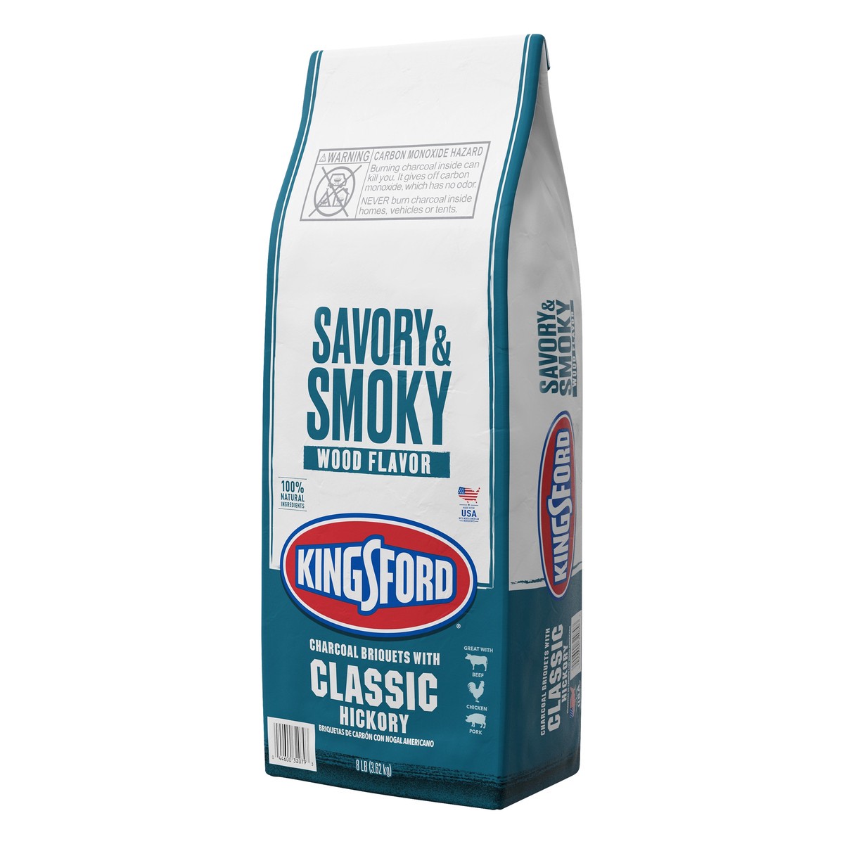 slide 2 of 9, Kingsford With Classic Hickory Savory & Smoky Charcoal Briquets 8 lb, 8 lb