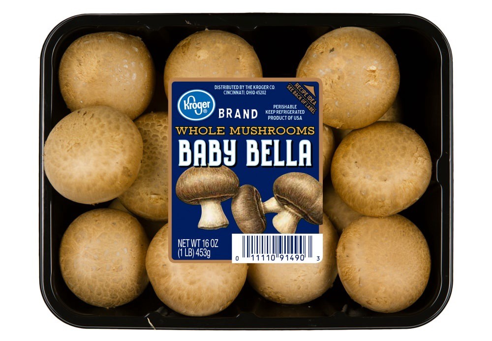 slide 1 of 2, Kroger Whole Baby Bella Mushrooms, 16 oz