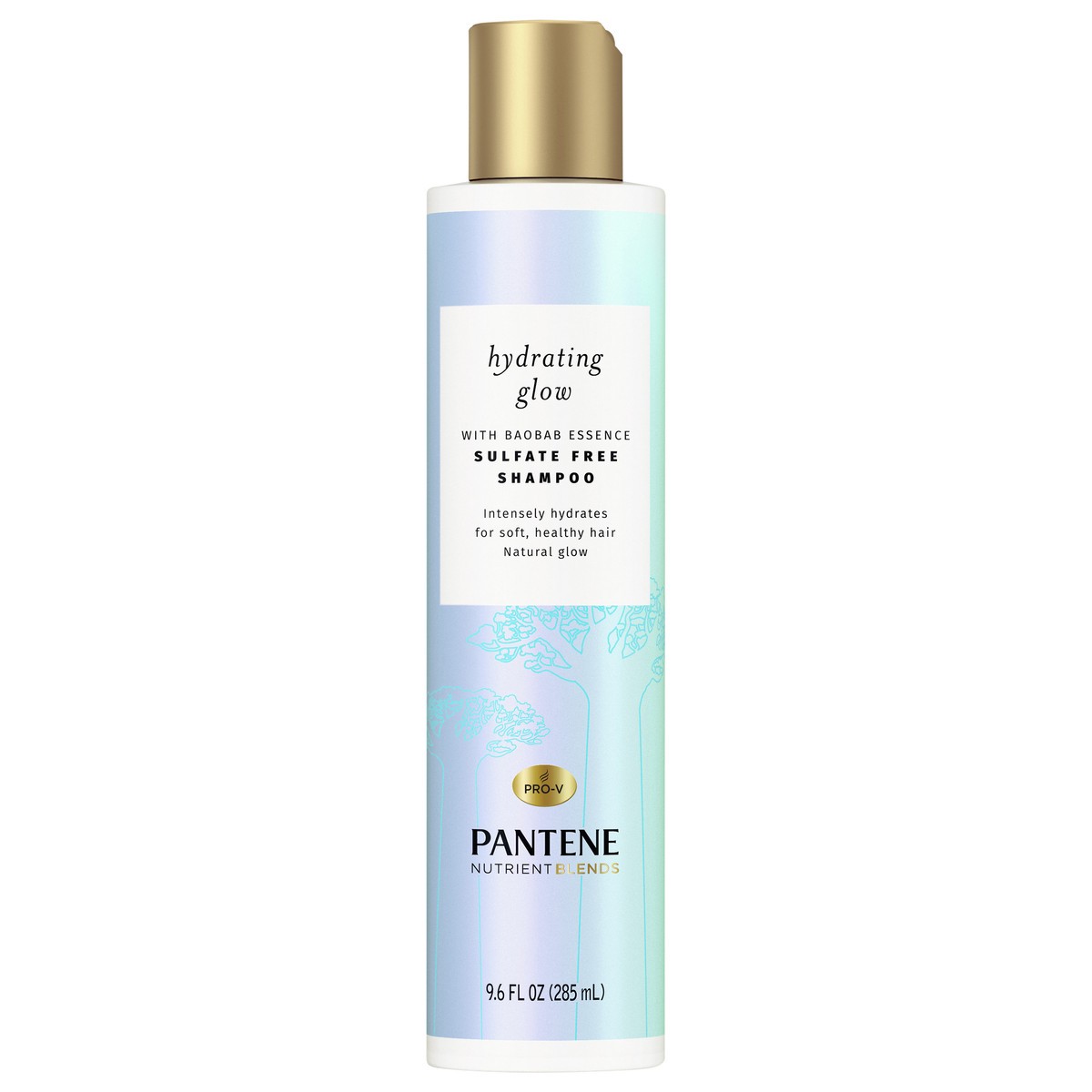 slide 1 of 1, Pantene Hydrating Glow with Baobab Essence Shampoo, Sulfate- and Silicone-free, 9.6 fl oz, 9.6 fl oz